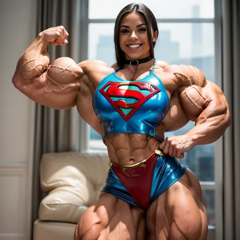 gorgeous teen Latin girl female bodybuilder. wearing their thong bottom TIGHT SHINY supergirl costumes and high heels and tight spandex mini skirts. (((jacked muscular physique))) SMILE (((MASSIVE POWERFUL MUSCLES))) (((MUSCLE EXPANSION))) (((RAPID MUSCLE ...