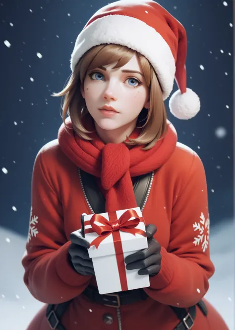 Overwatch May from Overwatch , May ,  is a masterpiece of high quality photography, winter background,  Christmas atmosphere