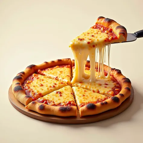 Image of a cheese pizza ad without writing, symbols or numbers