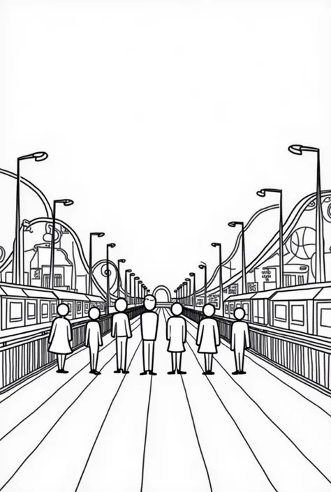 amusement park, line art 