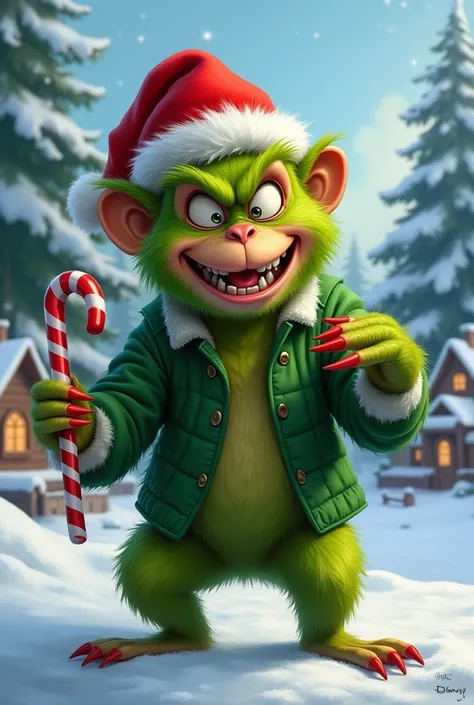 Do a monkey disguised as a Grinch
