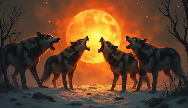 In the shadows of Fimbulwinter,
Wolves devour the sun