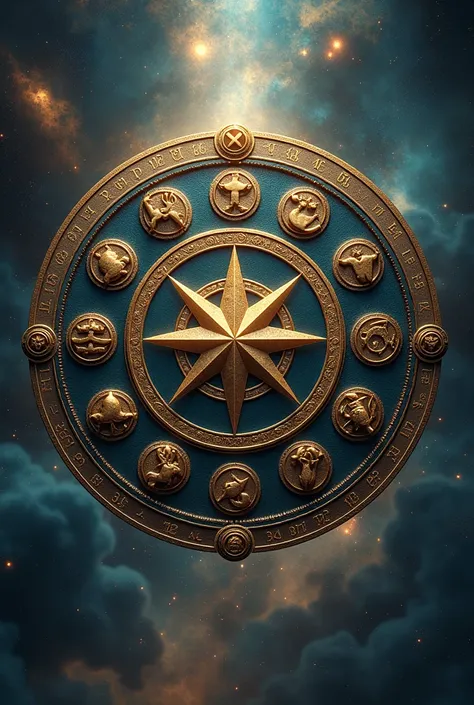 Wheel with the zodiac signs and their dates