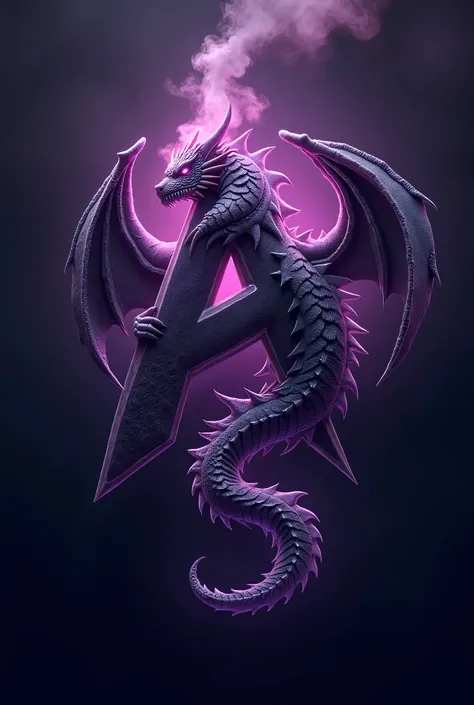 Create an image of a logo that has this name astralpuff and organize them however you want,  put colors like purple and black so that they are elegant colors but that attract attention, Also a dragon in the background like that medieval type spewing smoke ...