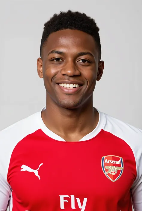 Marcus Rashford in Arsenal shirt smiling