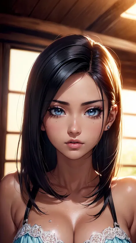 DIGITAL art, 4k, 3d final fantasy 7 remake 3d cgi, (((perfect detailed masterpiece)),(realistic anime ),(highly detailed), 4K, high resolution, (((Sexy twenty one year old))), baby face, extremely gorgeous (((JAPANESE mixed latina))), ITACHI UCHIHA FROM NA...