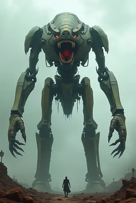 Giant robot with a xenomorphic appearance 