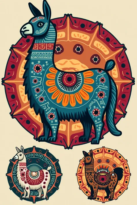 Create 3 animal mandalas from Bolivia easy to color