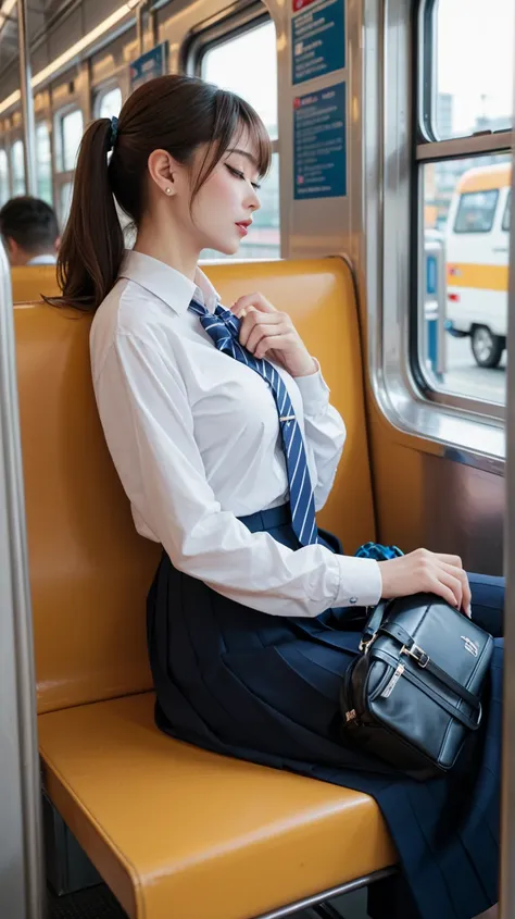 High school girl masturbating on a crowded train