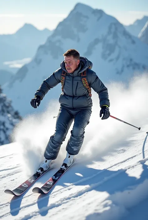 make it look like this man is skiing