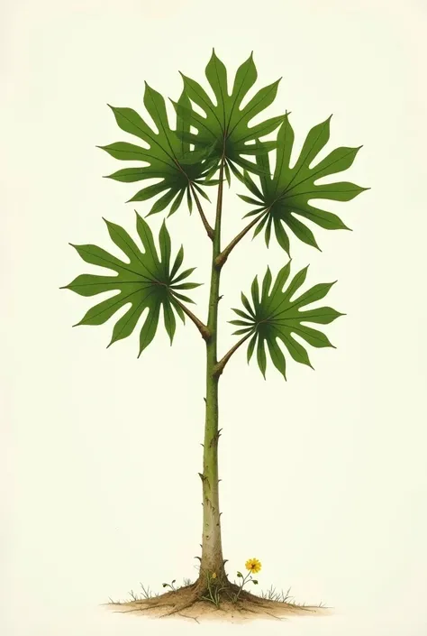 Detailed image of the Ceiba clover tree in its 60 cm seedling stage. 