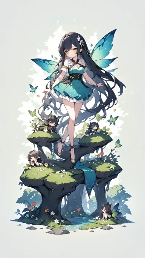 Deep in the forest, the black-haired spring fairy