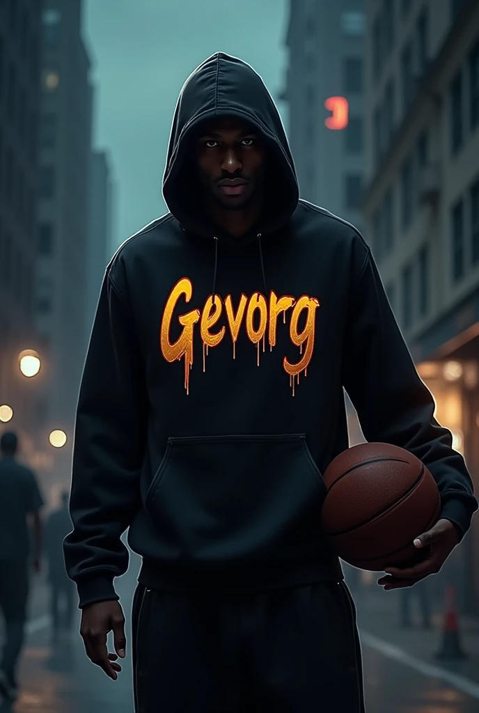  hooded basketball player with GEVORG lettering