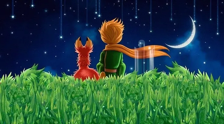 create an image of the little prince with the fox in the same way