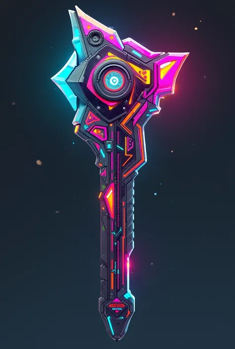  Design a weapon for use in the cyberpunk universe.  I want a design other than a gun, .  weapons have colors and colorful designs. . I want a unique weapon that I can use in the future