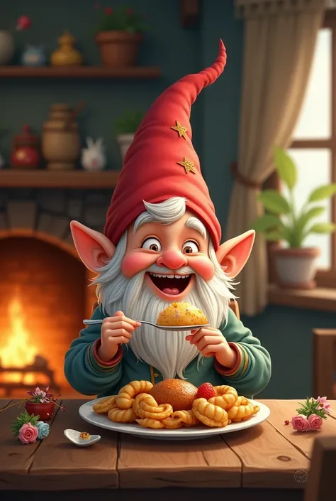 A gnome cumendo