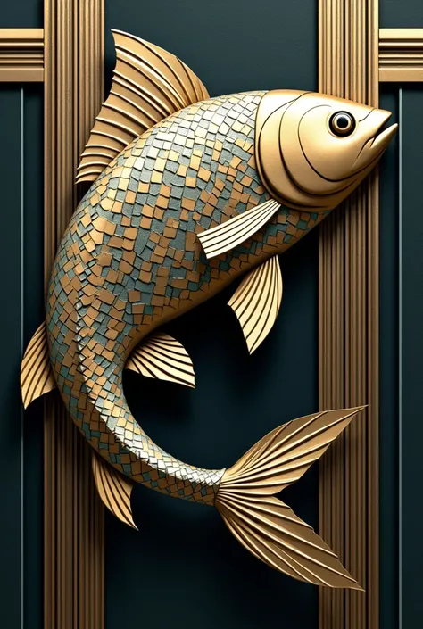 Fish with art deco pattern