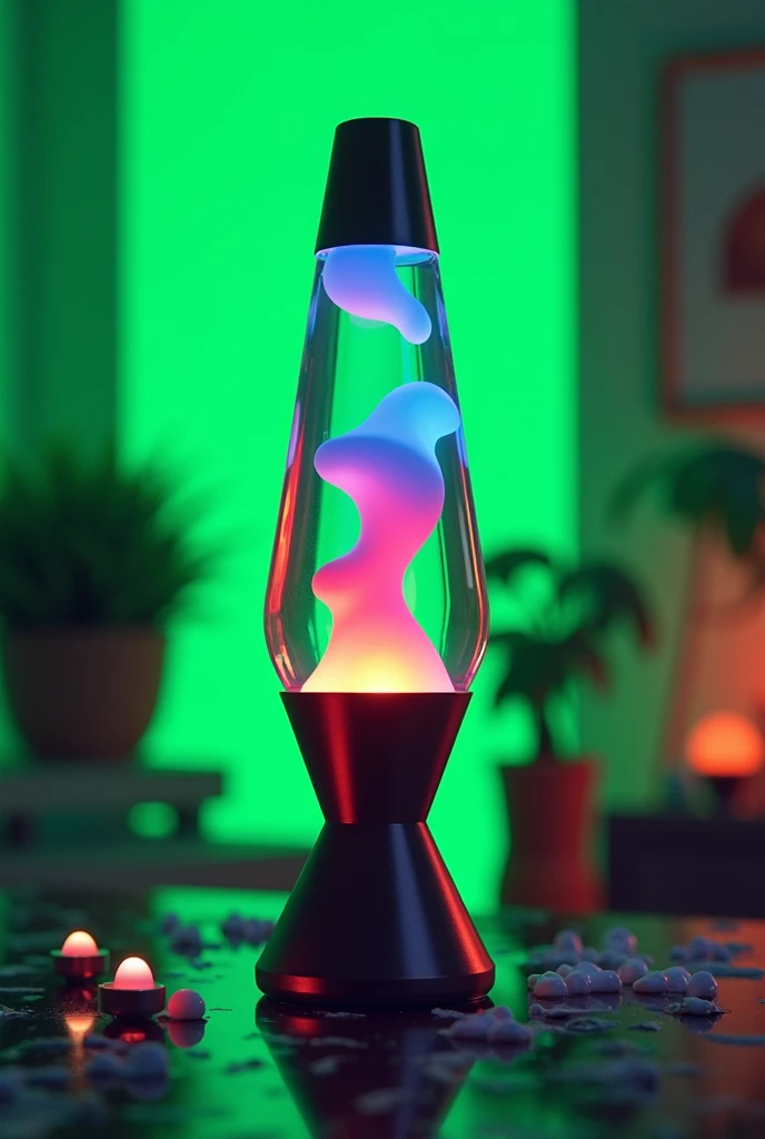 Neon green background lava lamp 