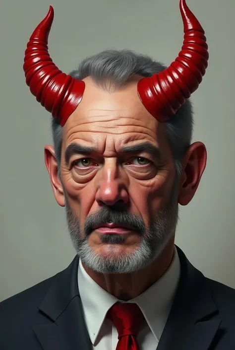 imagem realista do presidente do Brasil Luís InáciOr Lula da Silva, Or Lula.  with red horns on your head 