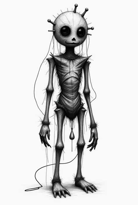 Voodoo doll sketch drawing