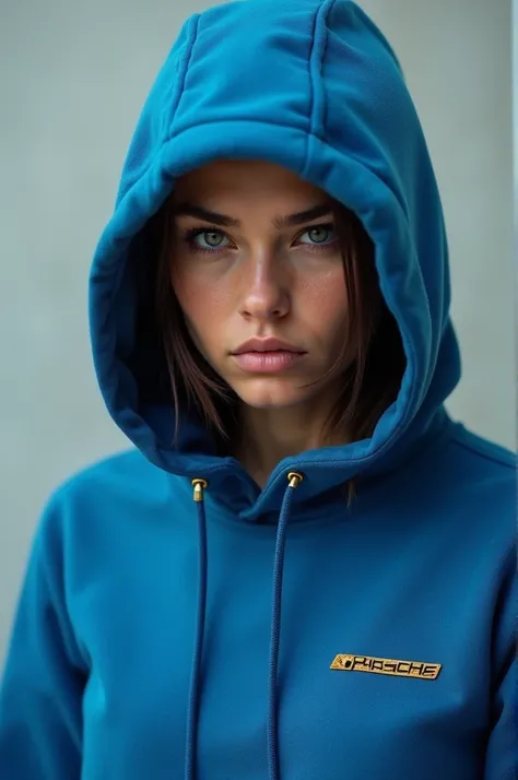 Porsche rider head-tied female pull up sweatshirt in blue