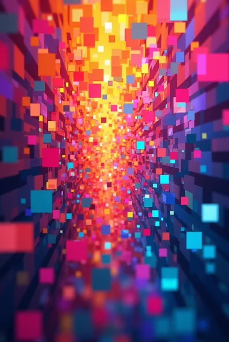 A background full of colorful pixelated colors