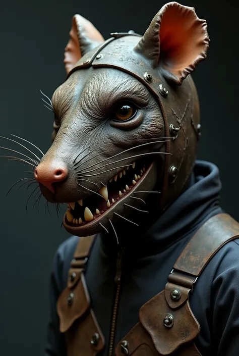 Make a mask inspired by a sewer rat. 
