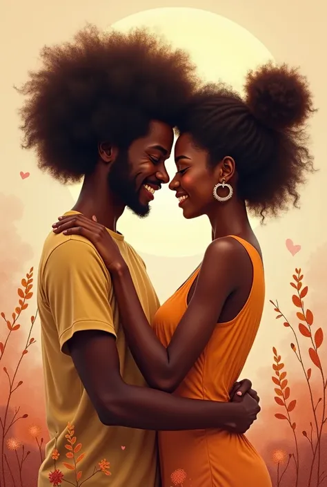 Couple afro amoureux et heureux 