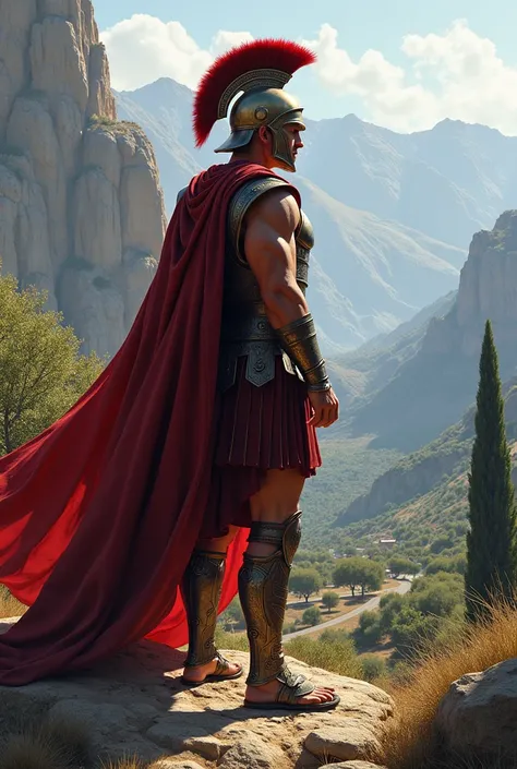 Spartan warrior watching over Carmel mountains 