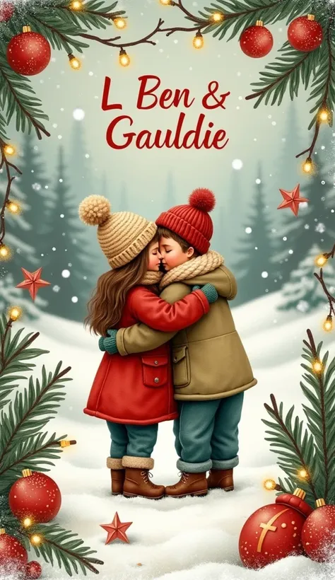 Christmas card that says Geseende Kersfees liefde Ben & Gauldie