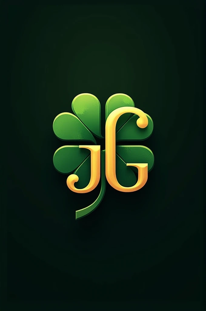 I need you to create a logo image for me for a company it must have an open four-leaf clover with the initials j and g with colors that belong to a betting agency 