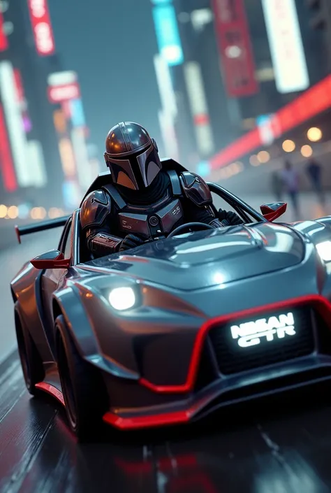 Mandalorian driving nissan gtr