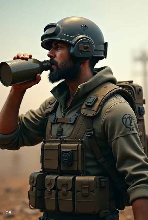 pubg character drinking something