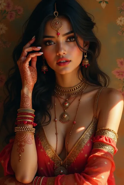 Create a very beautiful Indian. Sensual 