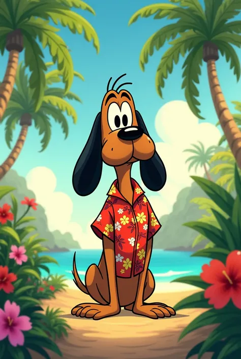 Droopy (also known as Motita in Spanish )  is an animated character created by Tex Avery for the Metro-Goldwyn-Mayer animation studio in 1943....  That character I need with a Hawaiian shirt 