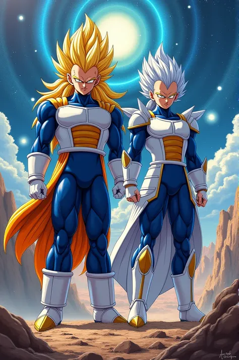 Une carte de voeux 2025 dans Végéta (dragon ball z) et ikki (Saint Seiya) sont les personnages principaux et uniques, un truc épique 