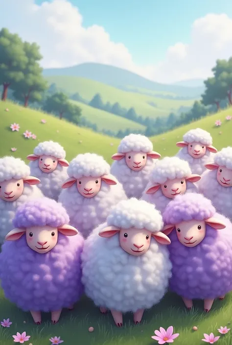 White and purple sheep illustration 