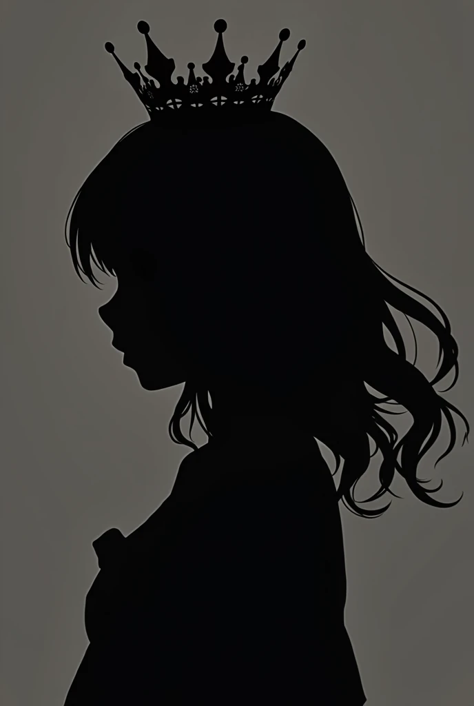 Silhouette of an anime girl wearing her Miss Waifu crown