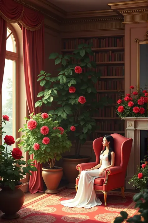 A beautiful sitting room with rose flower