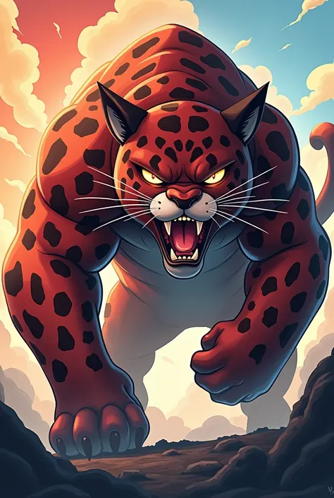 An angry Pokémon-style jaguar