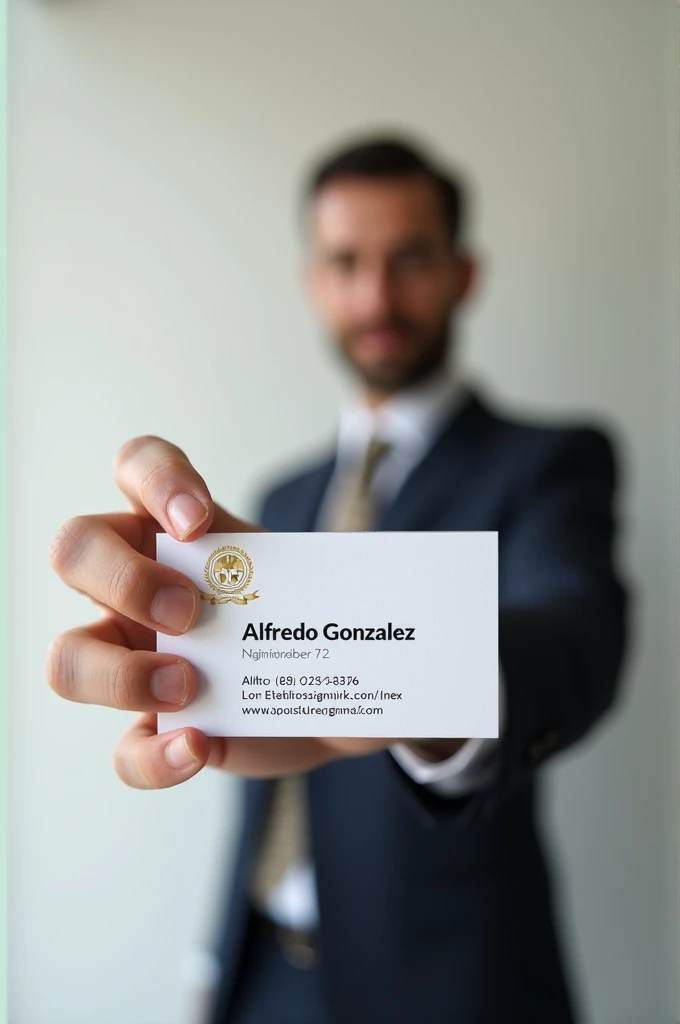  Create a business card with these details:
Alfredo Gonzalez 
Administrator
Telf .809-235-4355
