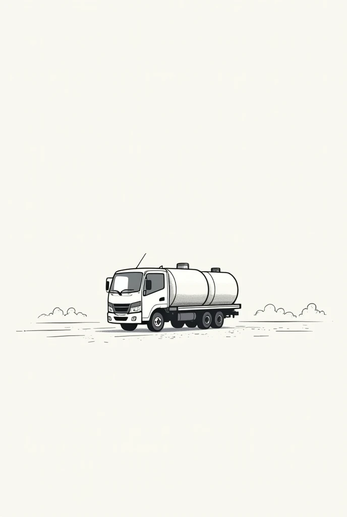 A truck with gas cylinders, as logo, in drawing, minimalist