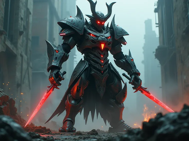 A demonic robot samurai