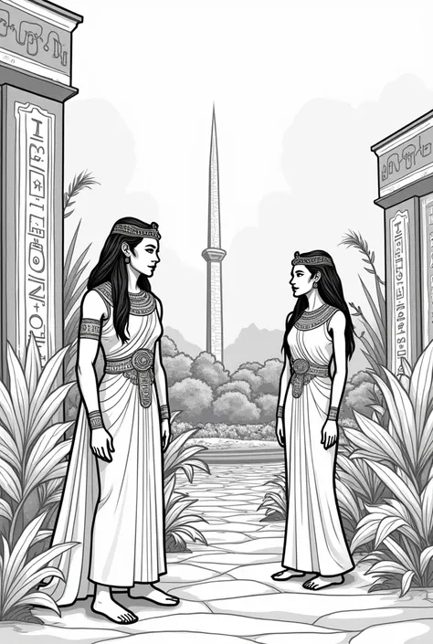 How about ancient Egyptian culture? But in line art