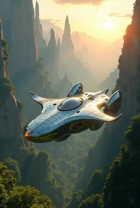 Solarpunk alien ship