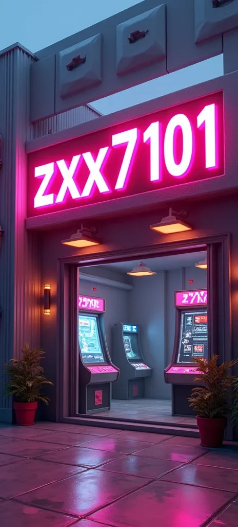 Video game arcade name written "ZXX7101" on top of the board 