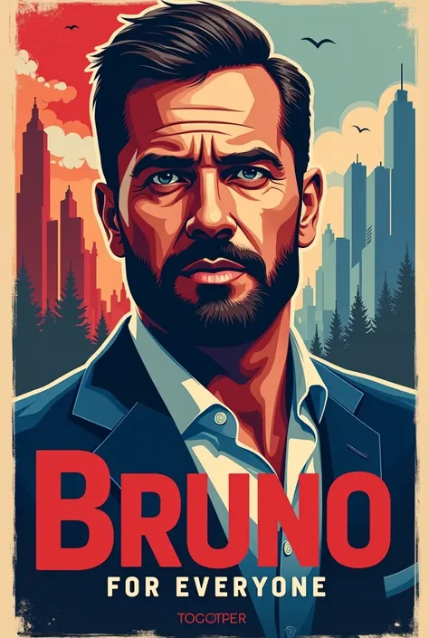  Create a political flyer for mayor Bruno with a slogan bitch for everyone