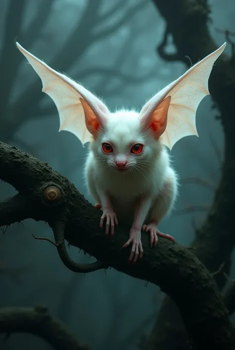 Albino fruit bat