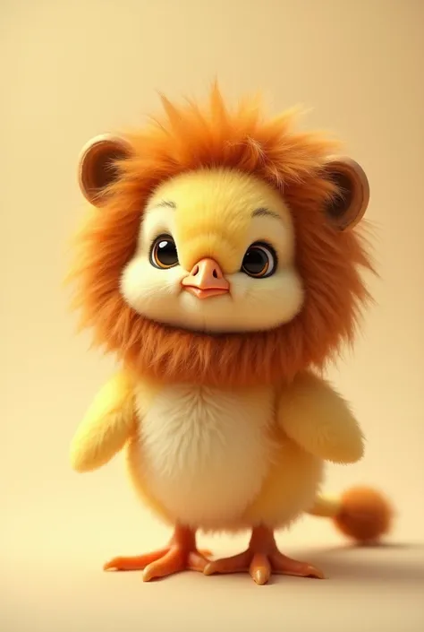 Chick in lion costume 