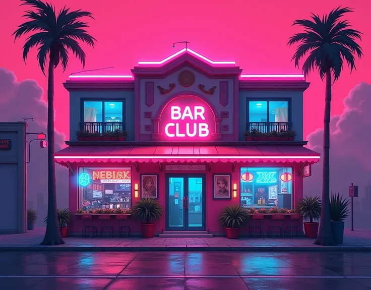 bar club, front view, pink, only background, anime style, HD, high quality, (1.2)